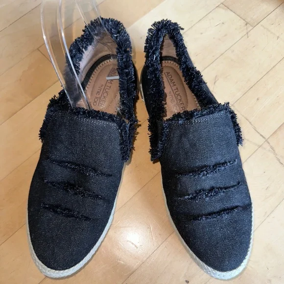 Adam Tucker by Me Too Marin 12 black denim espadrille slip on, CB2392 - Picture 6 of 7